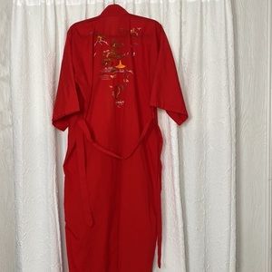 Beautiful Asian Vintage Fedo Embroidered Kimono Robe XL
